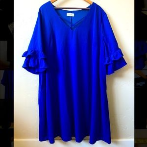 THE NINES Plus Size Cobalt Blue Shift Dress